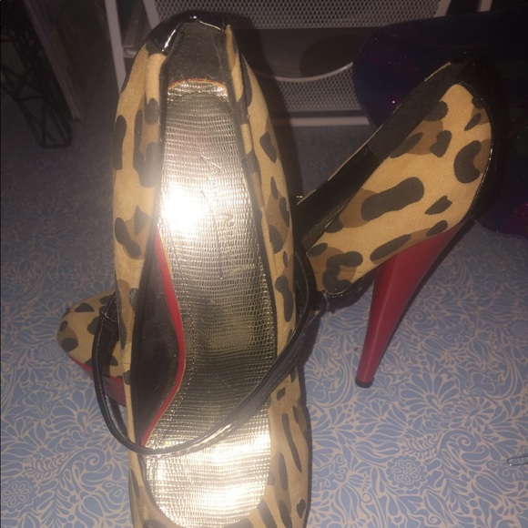 Leopard print color block platform pumps - Picture 4 of 6